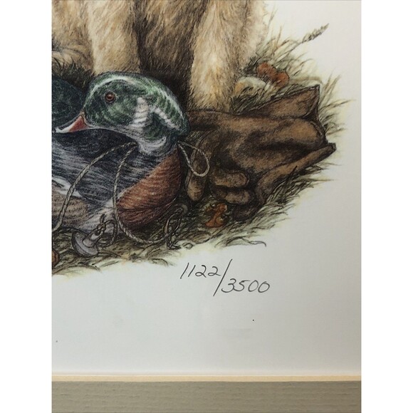 Cary Savage Ingram DOUBLE TROUBLE LE S&N Print Lab Pups Decoy 1122/3500 11x14 - Picture 4 of 9